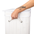 Cesto de Roupas Com Divisória Roupeiro Bambu Retangular Artiko Pratic+ Com Tampa 105L