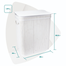 Cesto de Roupas Com Divisória Roupeiro Bambu Retangular Artiko Pratic+ Com Tampa 105L