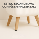 Lixeira De Plástico 9/8 Litros Branca Com Pés De Bambu Com Tampa Click De Pressão Cozinha Banheiro